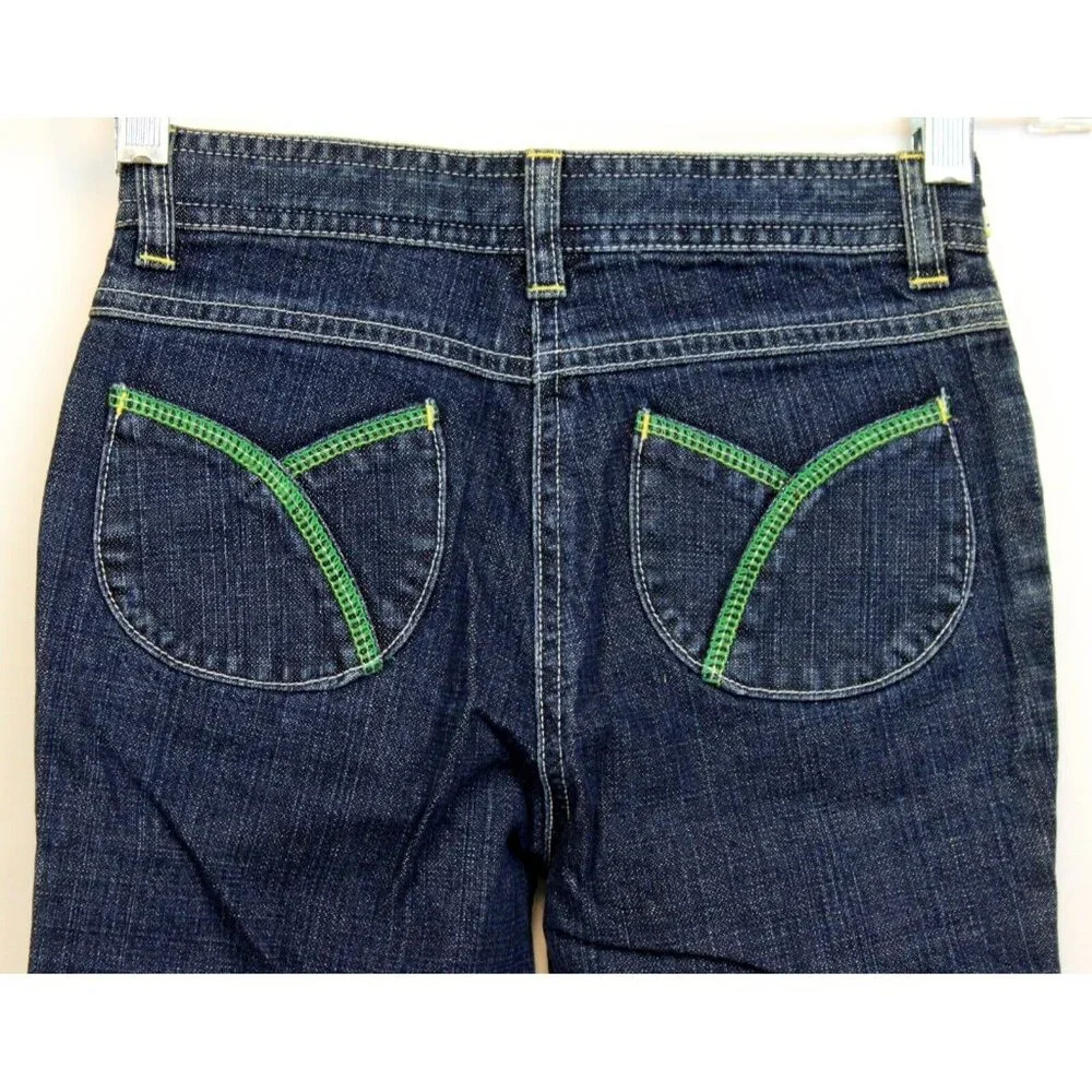 NEW 2006/05 Gymboree Prep Club Denim Jeans sz 7 Spring Turtle Bow Ribbon